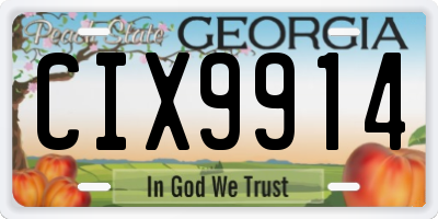 GA license plate CIX9914