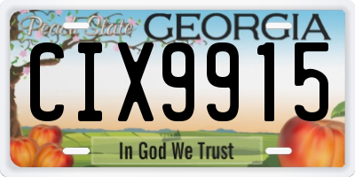 GA license plate CIX9915