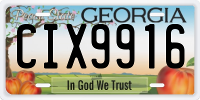 GA license plate CIX9916