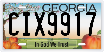 GA license plate CIX9917