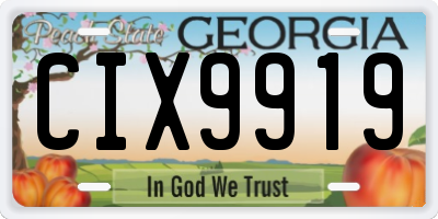 GA license plate CIX9919