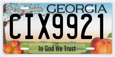 GA license plate CIX9921