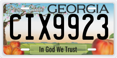 GA license plate CIX9923
