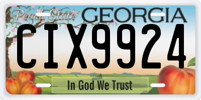 GA license plate CIX9924