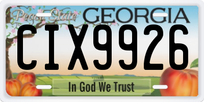 GA license plate CIX9926