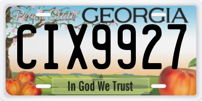 GA license plate CIX9927