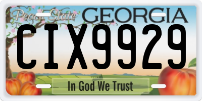 GA license plate CIX9929