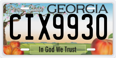 GA license plate CIX9930