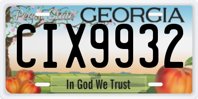 GA license plate CIX9932