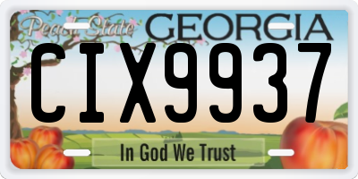 GA license plate CIX9937