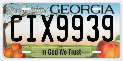 GA license plate CIX9939