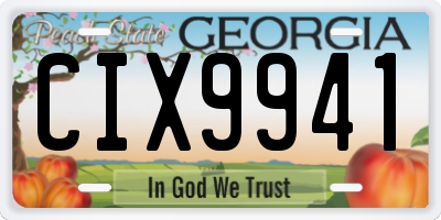 GA license plate CIX9941