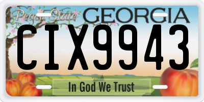 GA license plate CIX9943