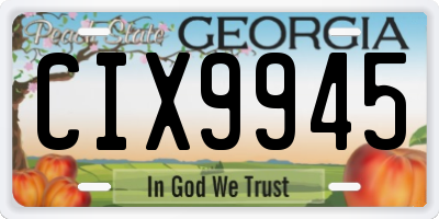 GA license plate CIX9945