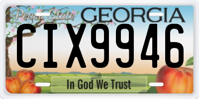 GA license plate CIX9946