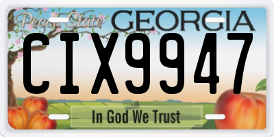 GA license plate CIX9947