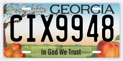 GA license plate CIX9948