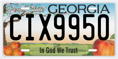 GA license plate CIX9950