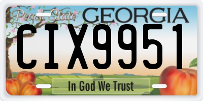GA license plate CIX9951