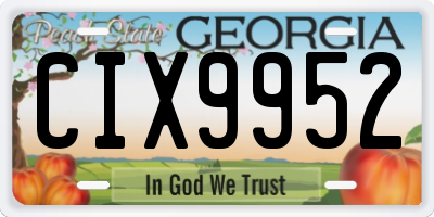 GA license plate CIX9952