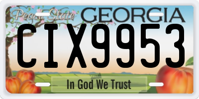 GA license plate CIX9953