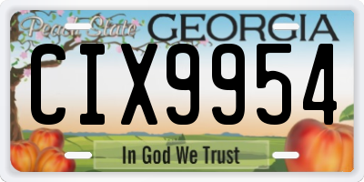 GA license plate CIX9954