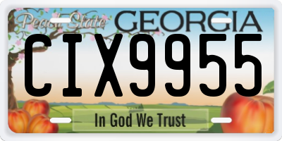 GA license plate CIX9955