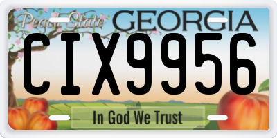 GA license plate CIX9956