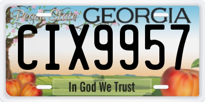 GA license plate CIX9957