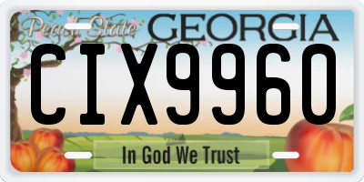 GA license plate CIX9960