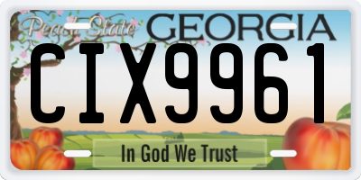 GA license plate CIX9961