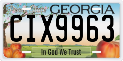 GA license plate CIX9963