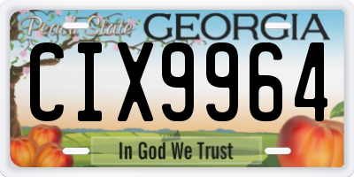 GA license plate CIX9964