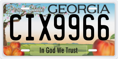 GA license plate CIX9966