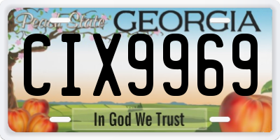 GA license plate CIX9969