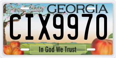 GA license plate CIX9970