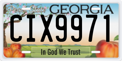 GA license plate CIX9971
