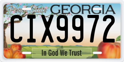 GA license plate CIX9972