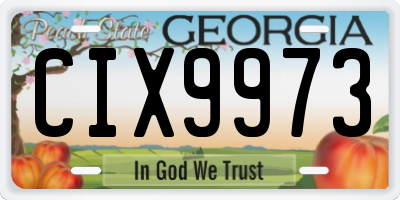 GA license plate CIX9973