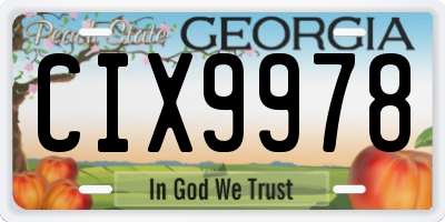 GA license plate CIX9978