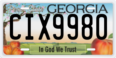 GA license plate CIX9980