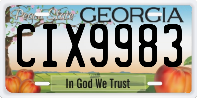 GA license plate CIX9983