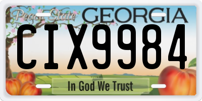 GA license plate CIX9984