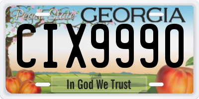 GA license plate CIX9990
