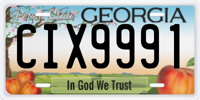GA license plate CIX9991
