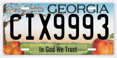 GA license plate CIX9993