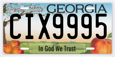 GA license plate CIX9995