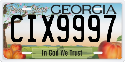 GA license plate CIX9997