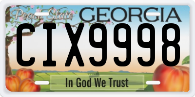 GA license plate CIX9998