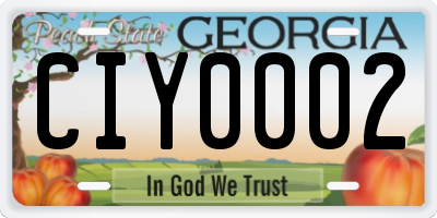 GA license plate CIY0002